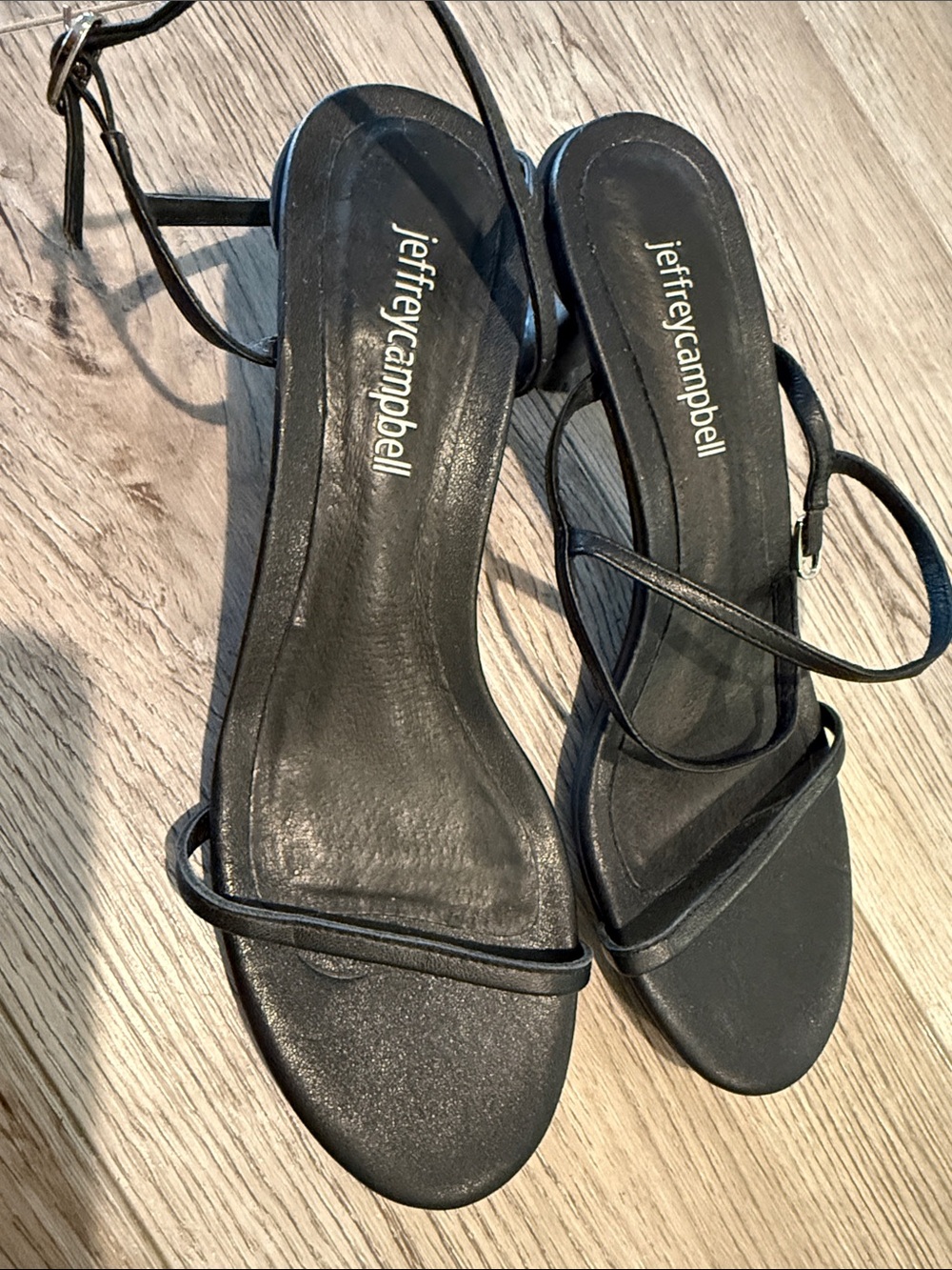 Jeffrey Campbell Black Minimalist Strappy Heels